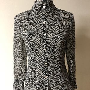 VTG Ladies spotted blouse, sz Small